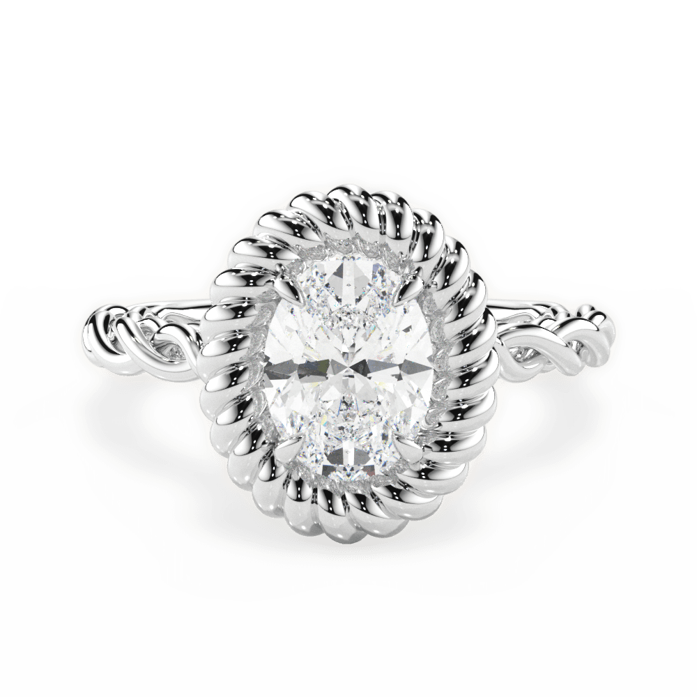14kt White Gold/18kt White Gold/Platinum/oval/top