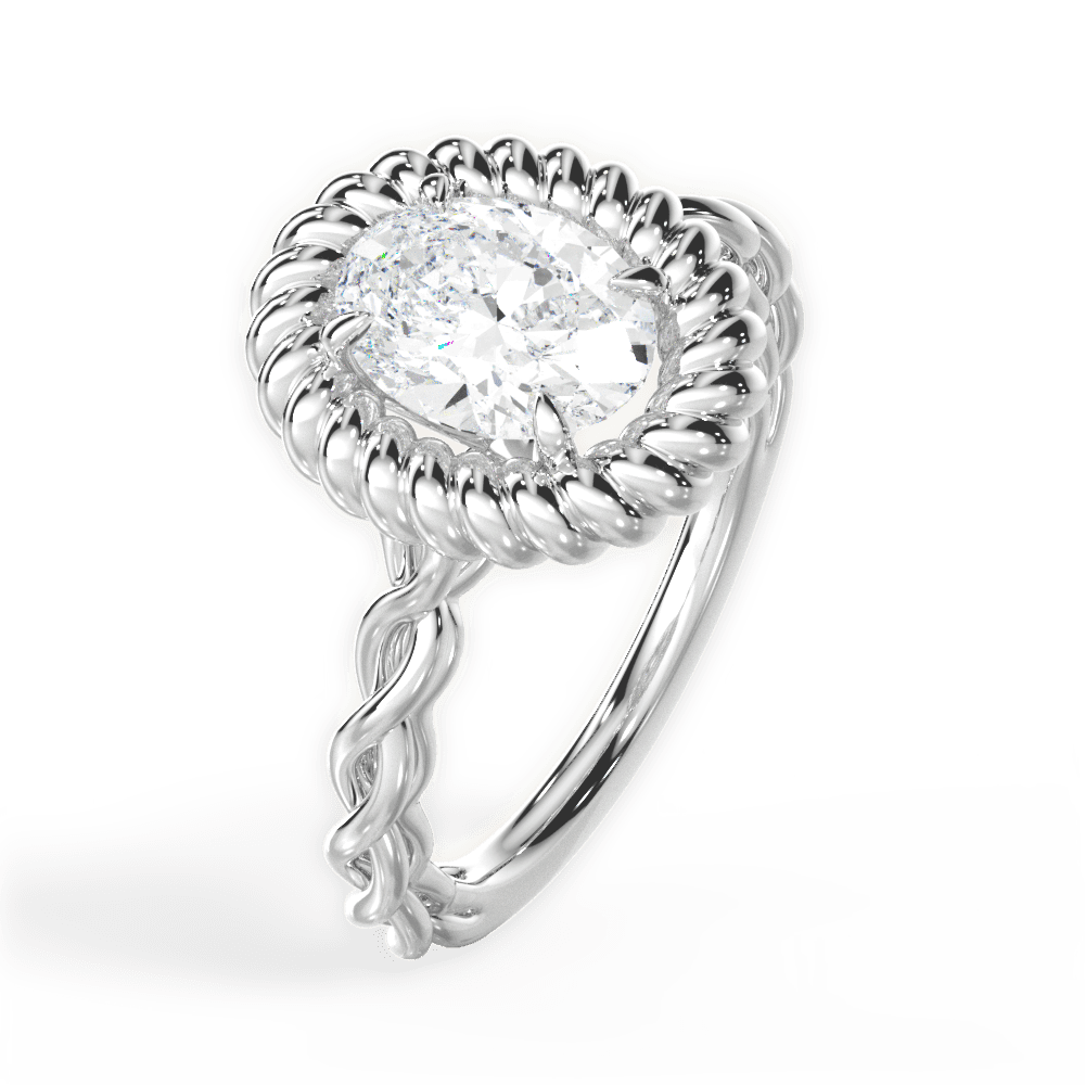 14kt White Gold/18kt White Gold/Platinum/oval/perspective