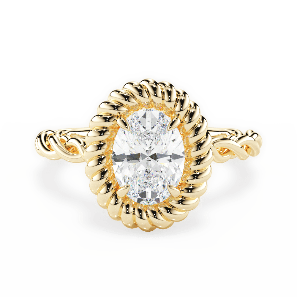 14kt Yellow Gold/18kt Yellow Gold/oval/top