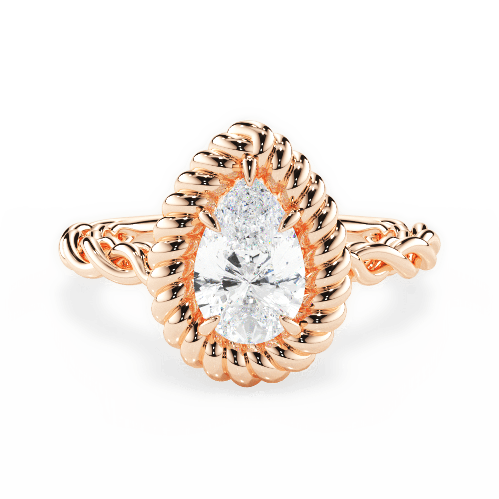 14kt Rose Gold/18kt Rose Gold/pear/top