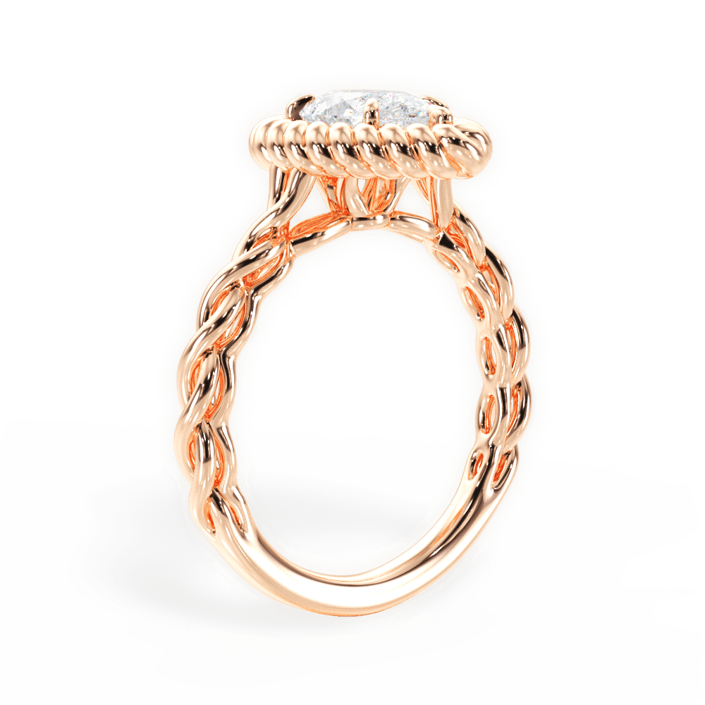 14kt Rose Gold/18kt Rose Gold/pear/front