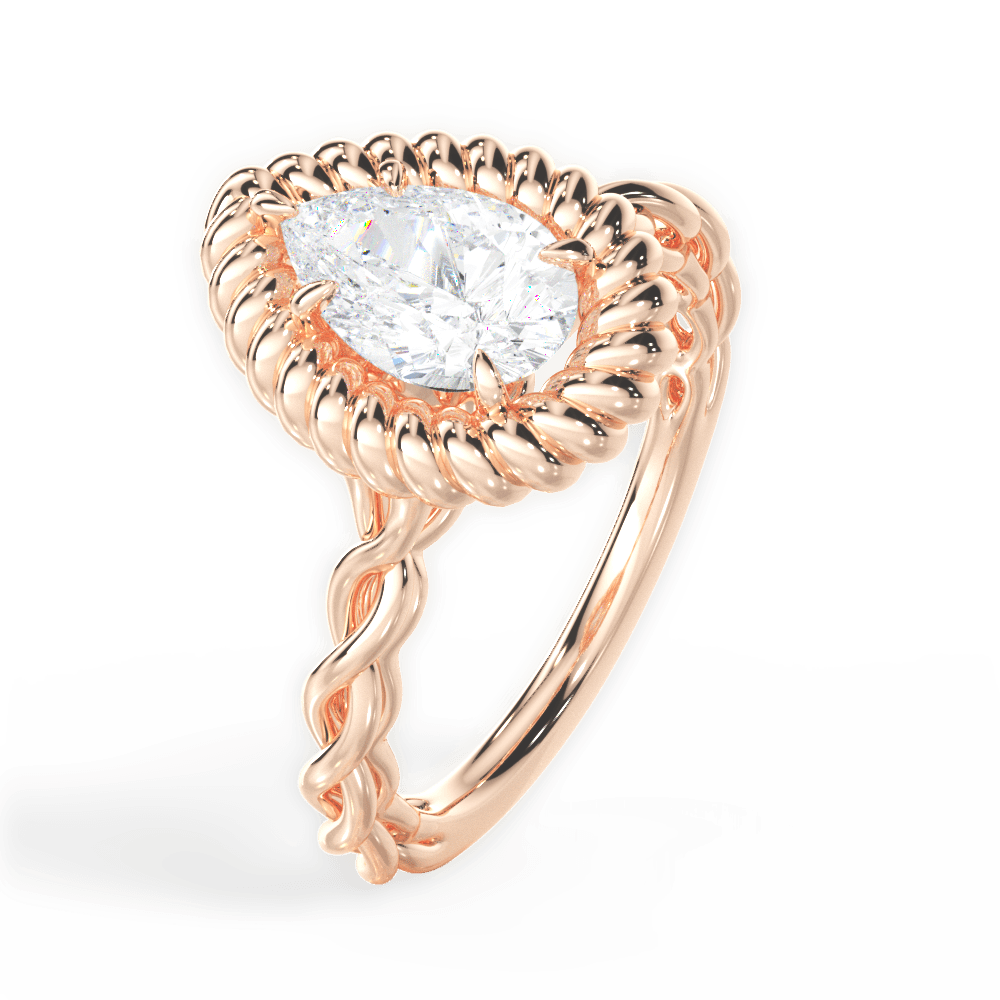 14kt Rose Gold/18kt Rose Gold/pear/perspective