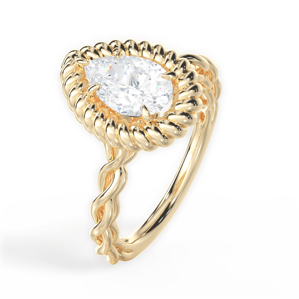 14kt Yellow Gold/18kt Yellow Gold/pear/perspective