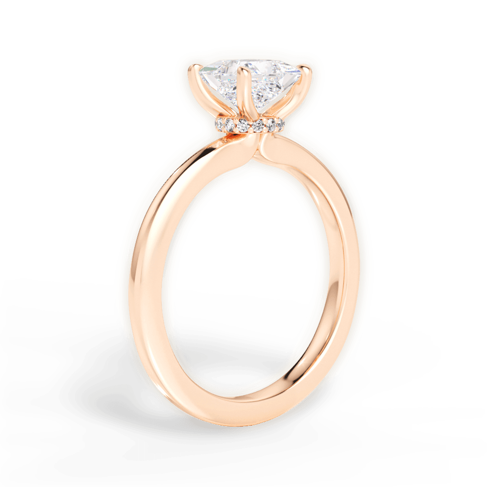 14kt Rose Gold/18kt Rose Gold/princess/front