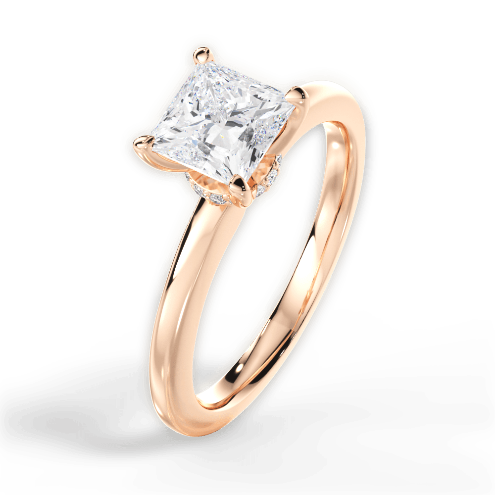 14kt Rose Gold/18kt Rose Gold/princess/perspective