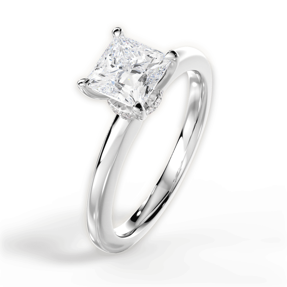 14kt White Gold/18kt White Gold/Platinum/princess/perspective