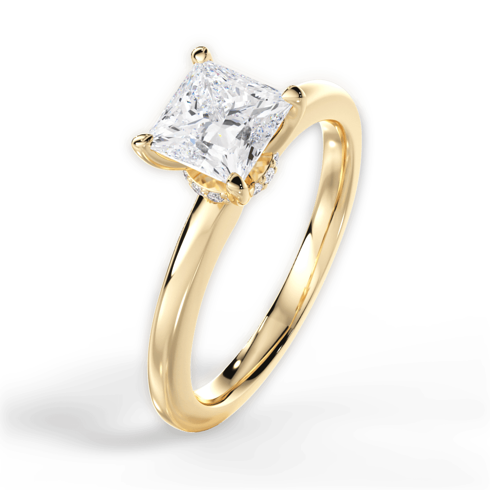 14kt Yellow Gold/18kt Yellow Gold/princess/perspective
