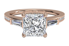 rose gold princess cut diamond ring