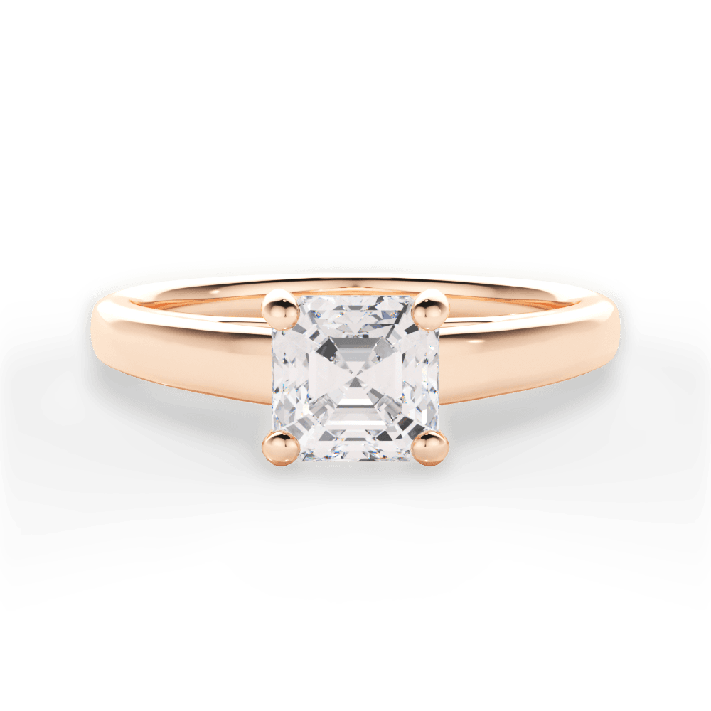 14kt Rose Gold/18kt Rose Gold/asscher/top