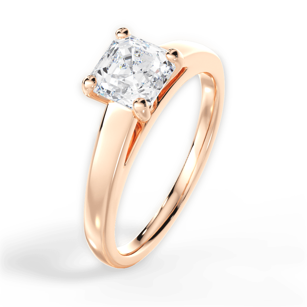 14kt Rose Gold/18kt Rose Gold/asscher/perspective