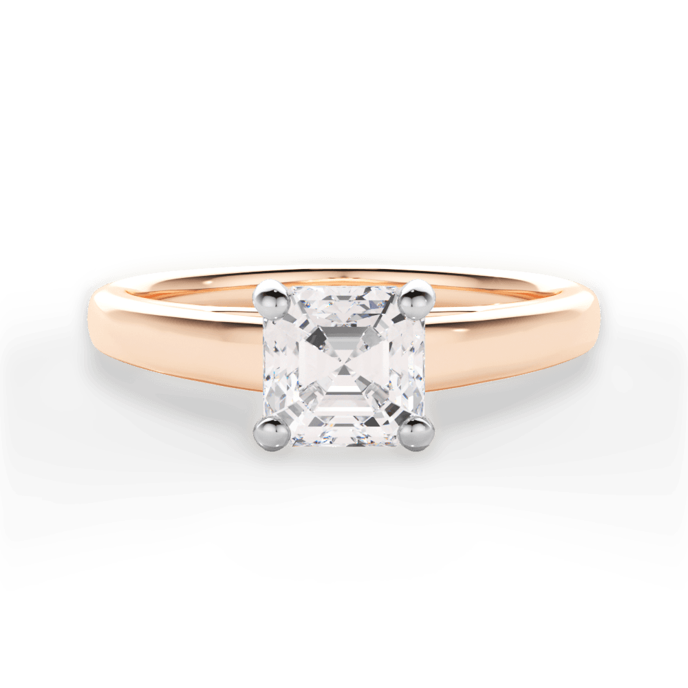 14kt Rose Gold/18kt Rose Gold/asscher/top