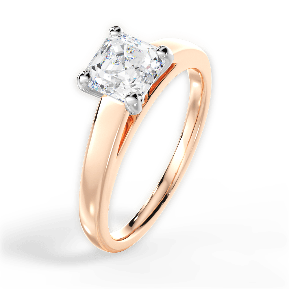 14kt Rose Gold/18kt Rose Gold/asscher/perspective