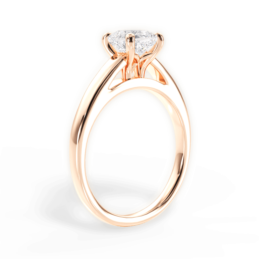 14kt Rose Gold/18kt Rose Gold/cushion/front