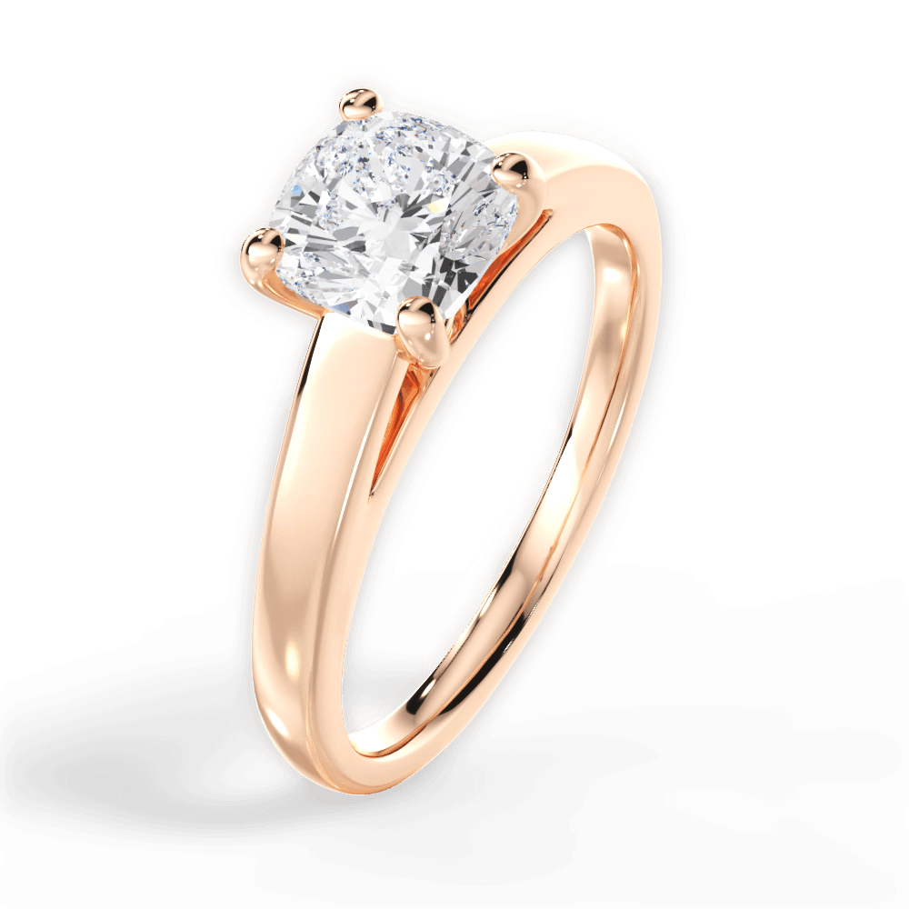 14kt Rose Gold/18kt Rose Gold/cushion/perspective