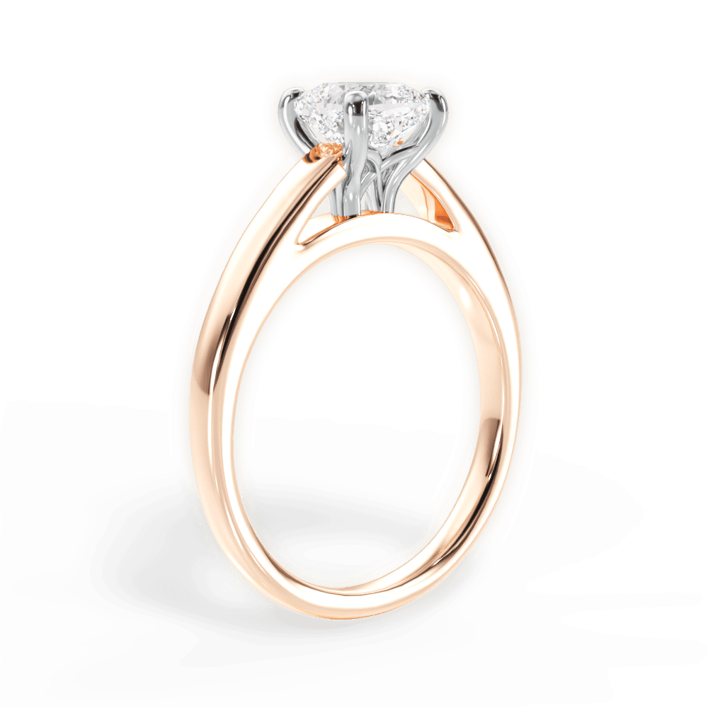 14kt Rose Gold/18kt Rose Gold/cushion/front