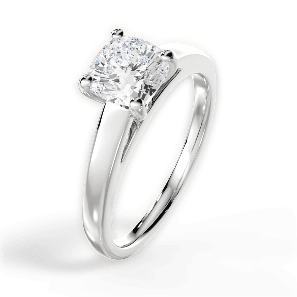14kt White Gold/18kt White Gold/Platinum/cushion/perspective
