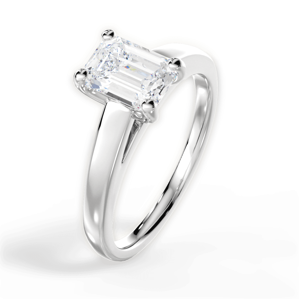 14kt White Gold/18kt White Gold/Platinum/emerald/perspective