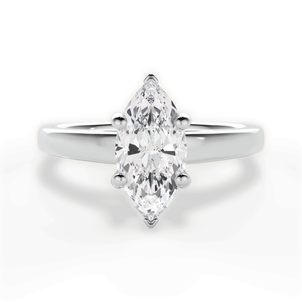 14kt White Gold/18kt White Gold/Platinum/marquise/top