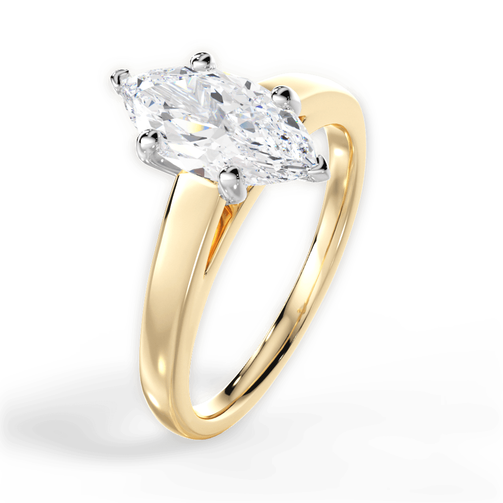 14kt Yellow Gold/18kt Yellow Gold/marquise/perspective