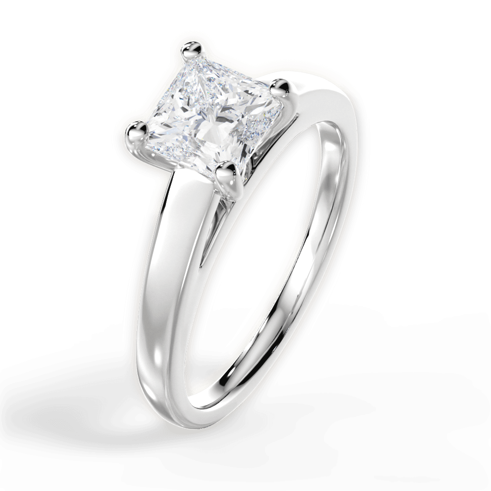 14kt White Gold/18kt White Gold/Platinum/princess/perspective