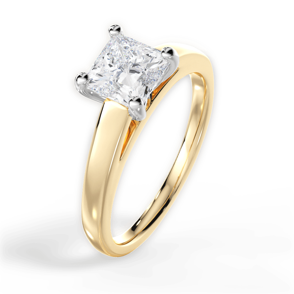 14kt Yellow Gold/18kt Yellow Gold/princess/perspective