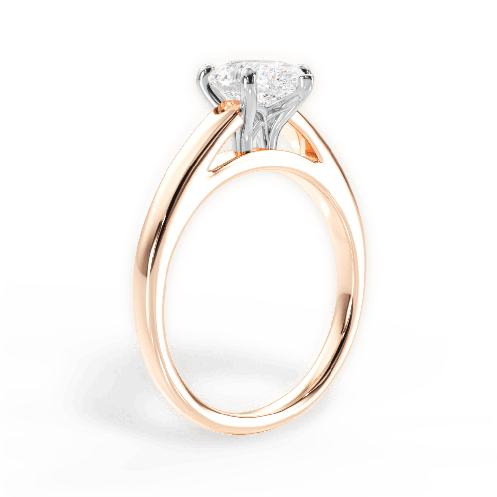 14kt Rose Gold/18kt Rose Gold/pear/front