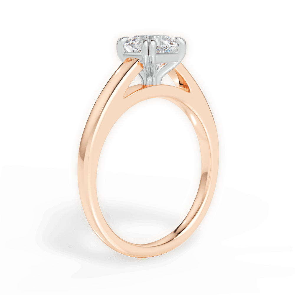 14kt Rose Gold/18kt Rose Gold/asscher/front