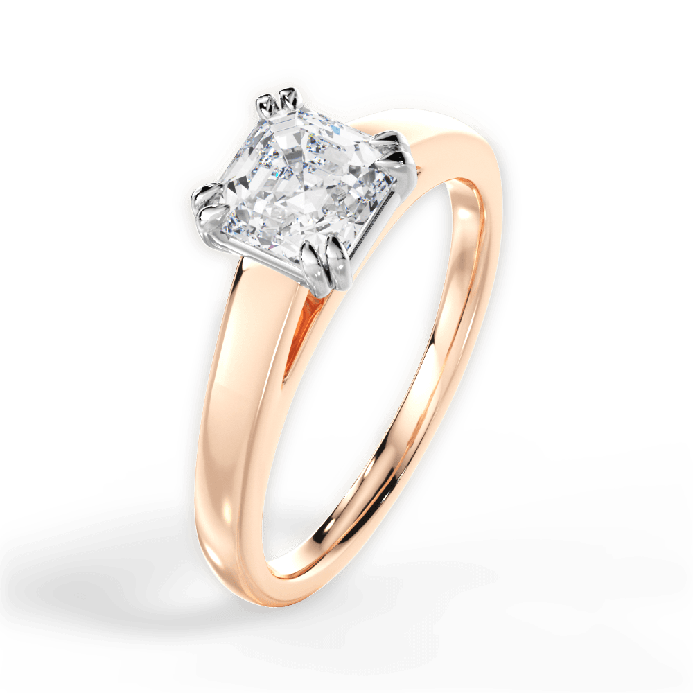 14kt Rose Gold/18kt Rose Gold/asscher/perspective