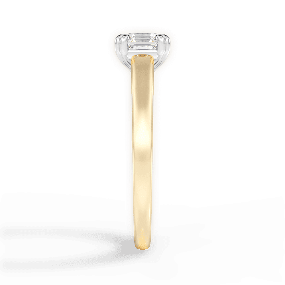 14kt Yellow Gold/18kt Yellow Gold/asscher/side