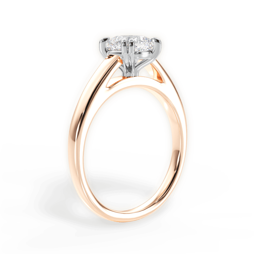 14kt Rose Gold/18kt Rose Gold/cushion/front