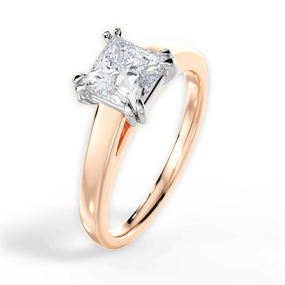 14kt Rose Gold/18kt Rose Gold/princess/perspective