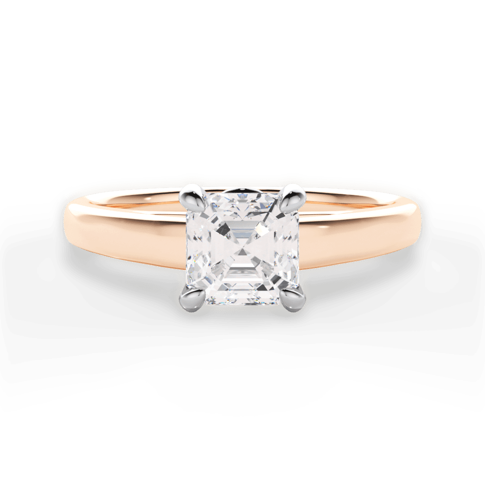 14kt Rose Gold/18kt Rose Gold/asscher/top