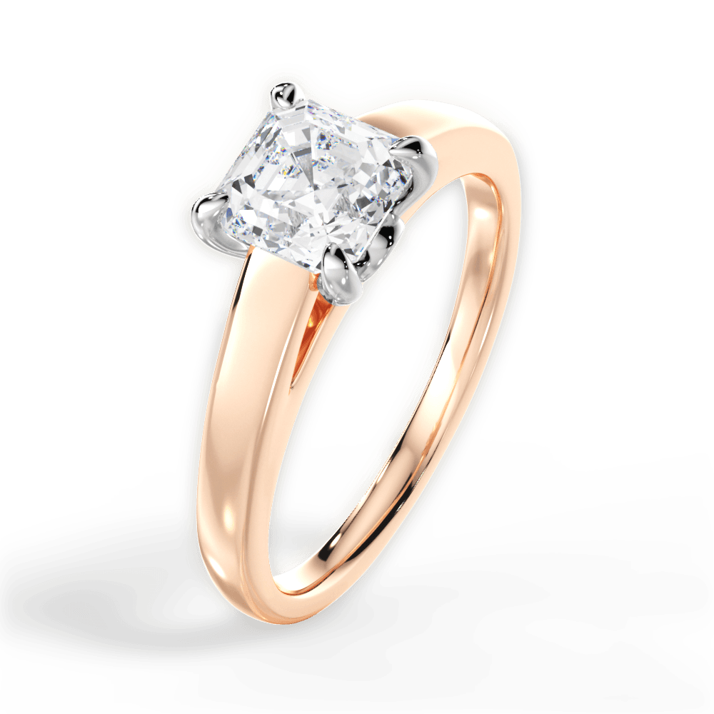 14kt Rose Gold/18kt Rose Gold/asscher/perspective