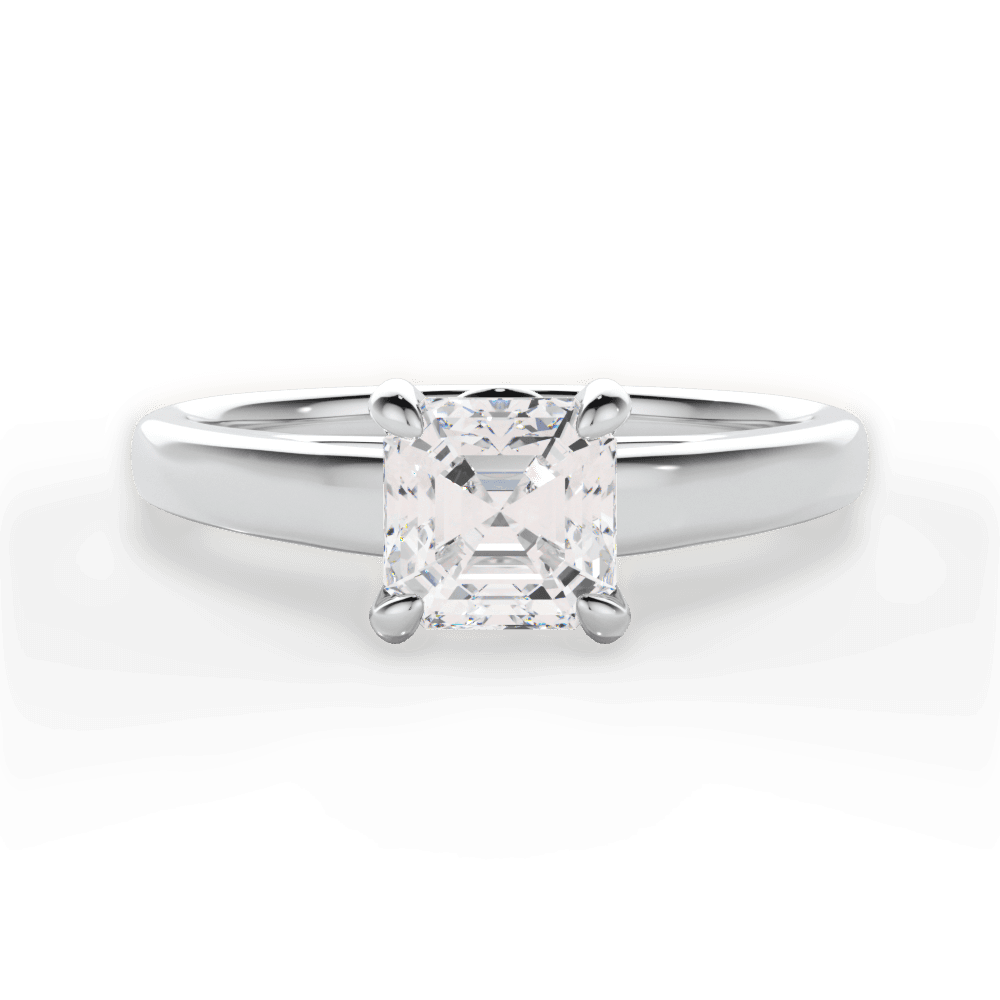 14kt White Gold/18kt White Gold/Platinum/asscher/top