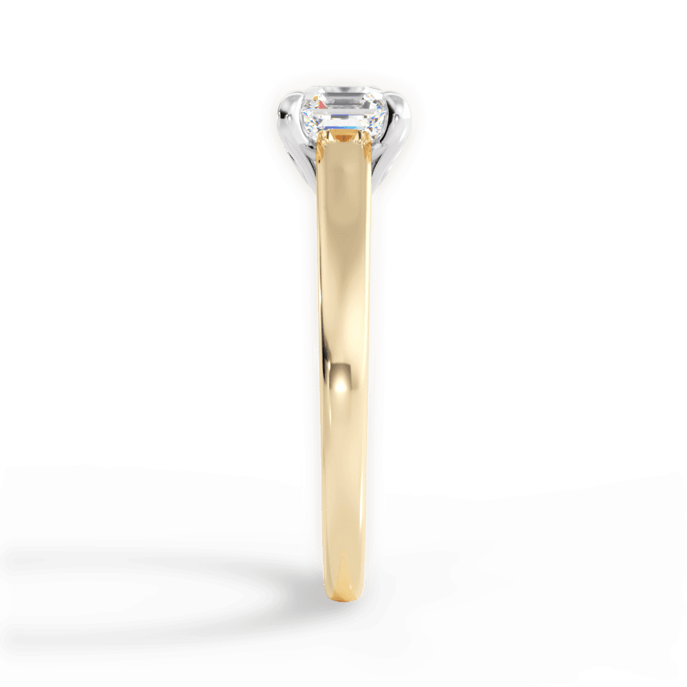 14kt Yellow Gold/18kt Yellow Gold/asscher/side