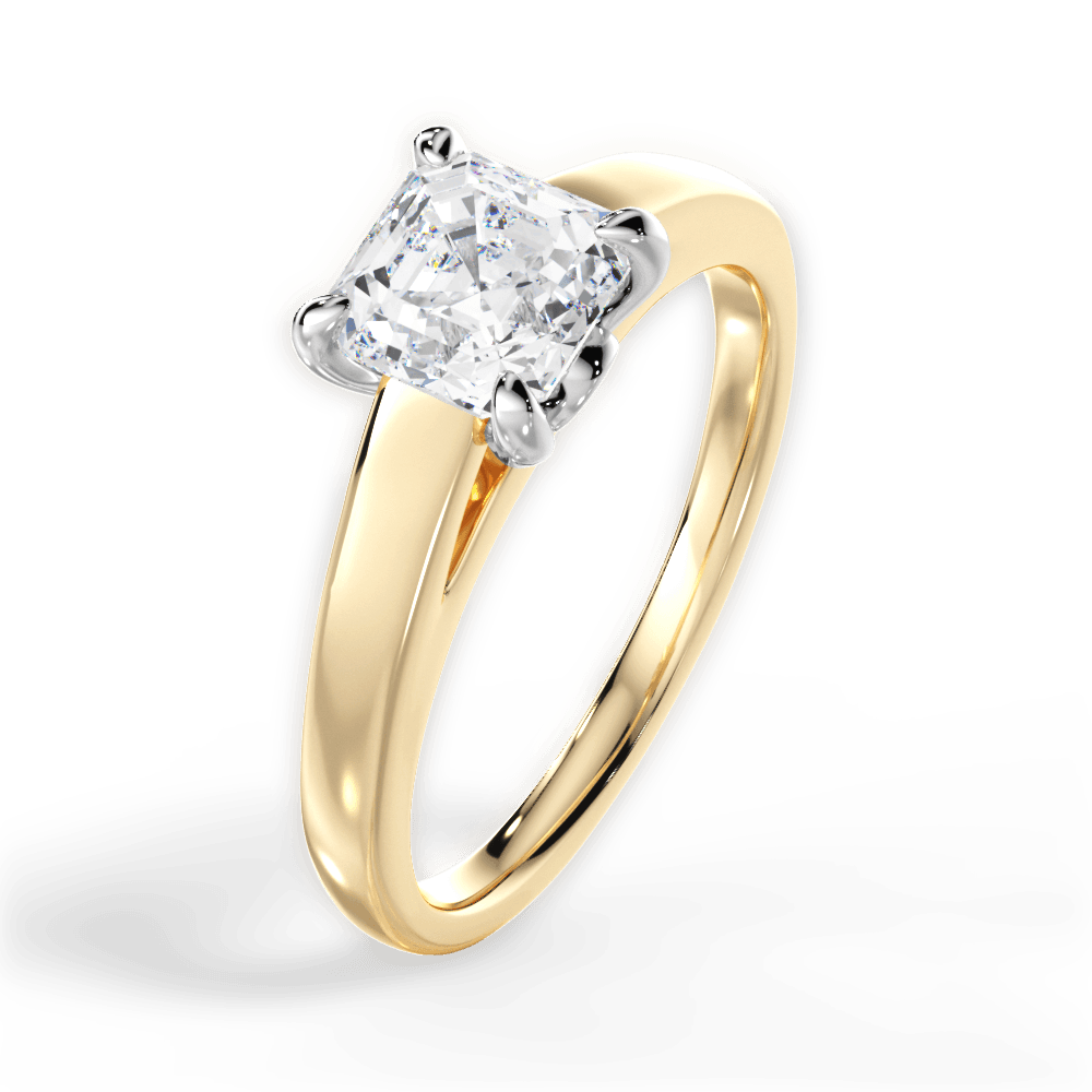 14kt Yellow Gold/18kt Yellow Gold/asscher/perspective