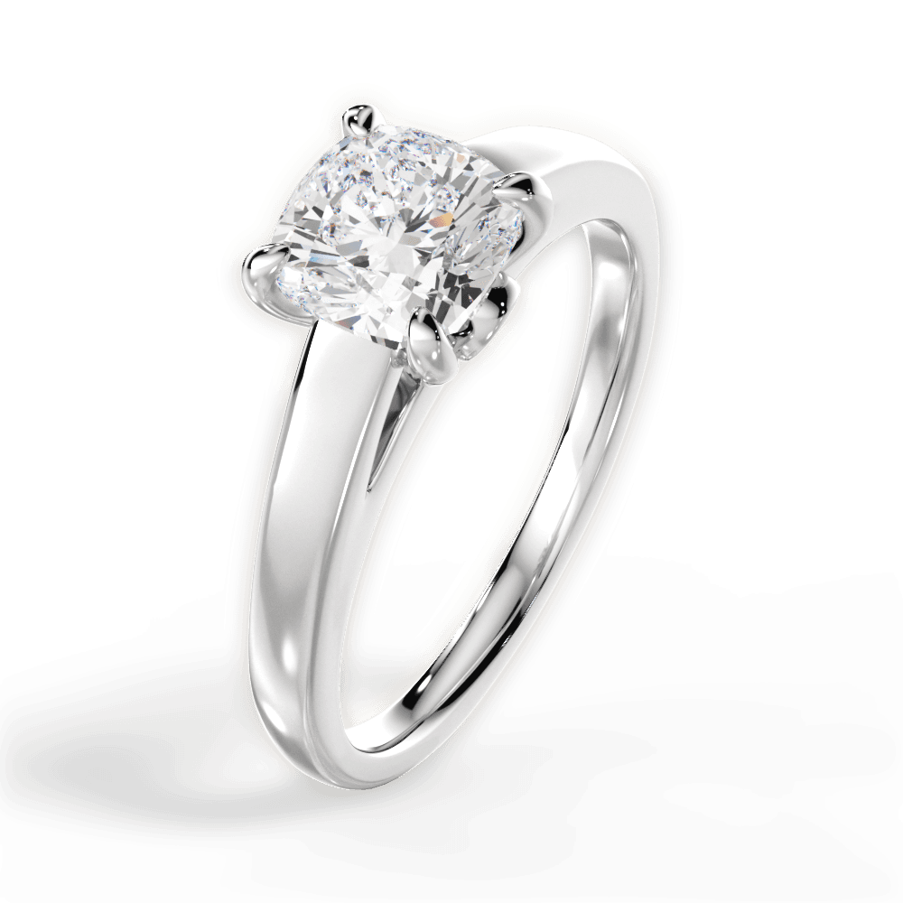 14kt White Gold/18kt White Gold/Platinum/cushion/perspective