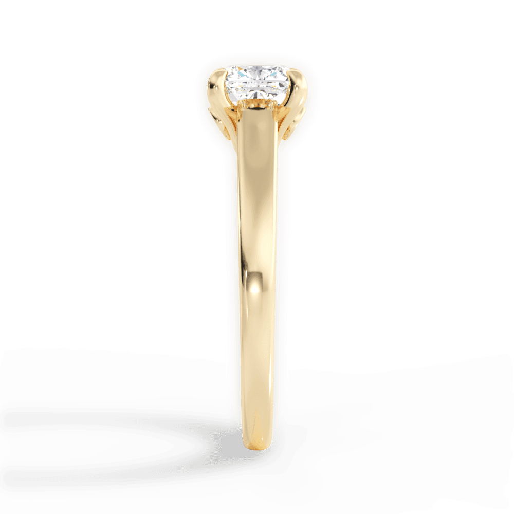 14kt Yellow Gold/18kt Yellow Gold/cushion/side