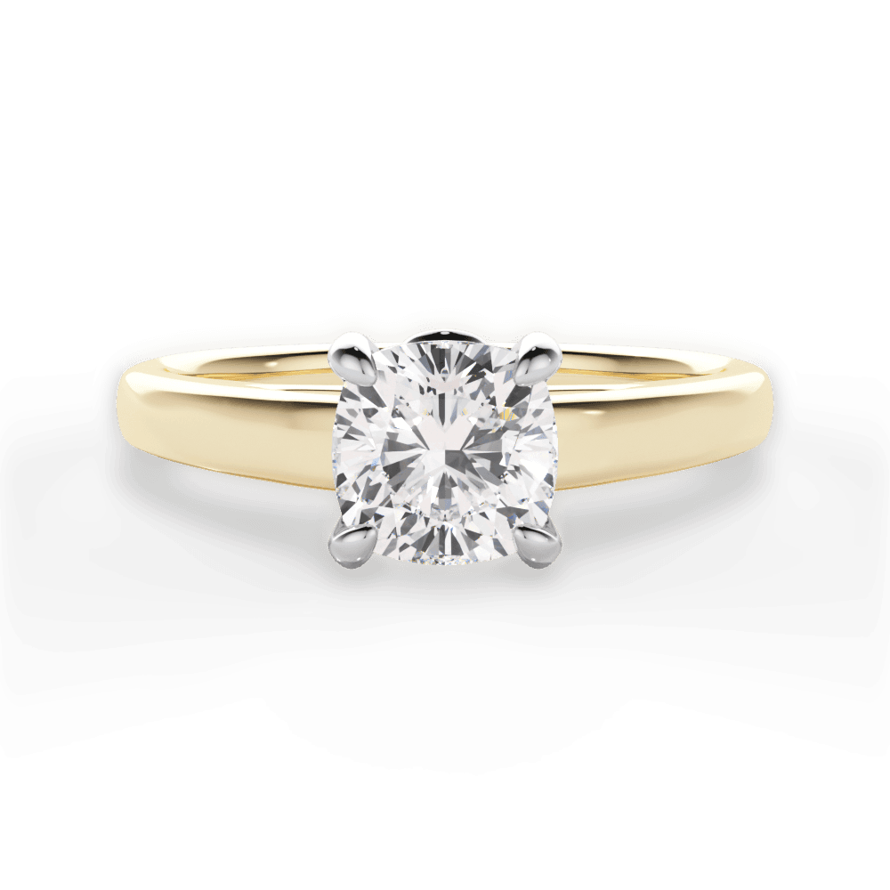 14kt Yellow Gold/18kt Yellow Gold/cushion/top
