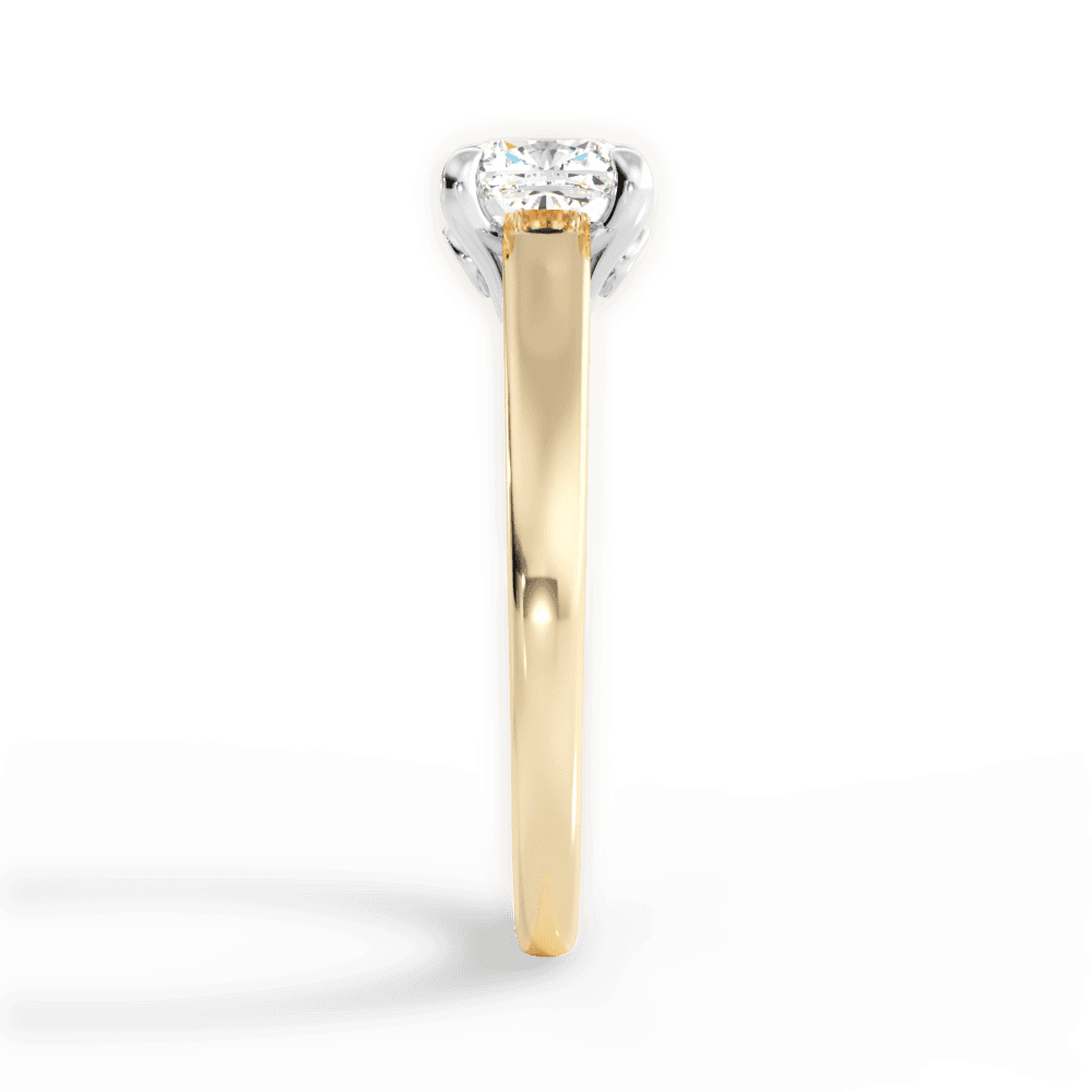 14kt Yellow Gold/18kt Yellow Gold/cushion/side