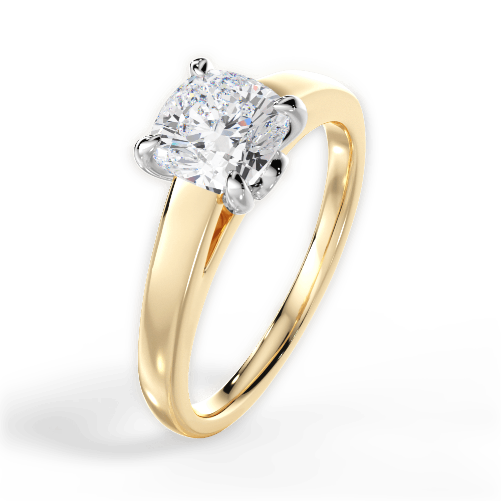 14kt Yellow Gold/18kt Yellow Gold/cushion/perspective