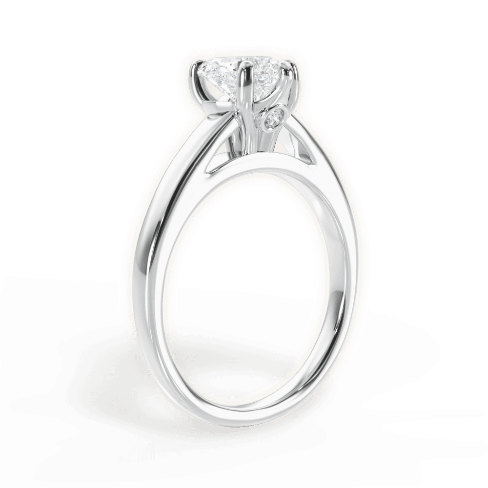 14kt White Gold/18kt White Gold/Platinum/heart/front