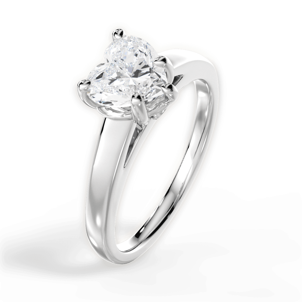 14kt White Gold/18kt White Gold/Platinum/heart/perspective