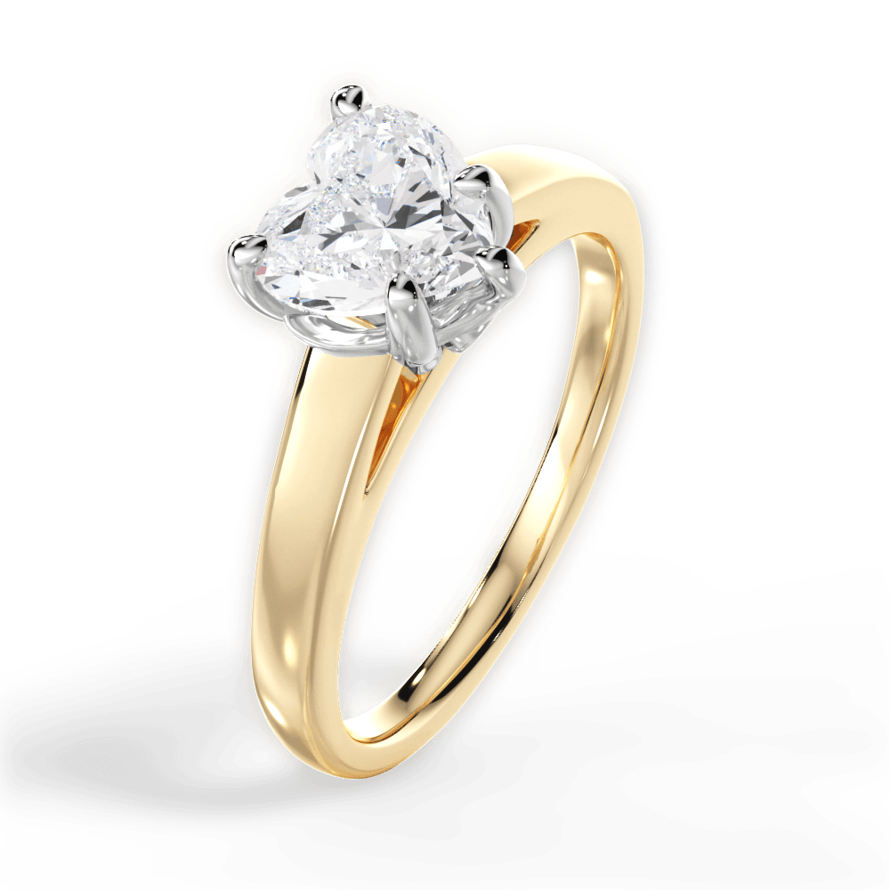 14kt Yellow Gold/18kt Yellow Gold/heart/perspective