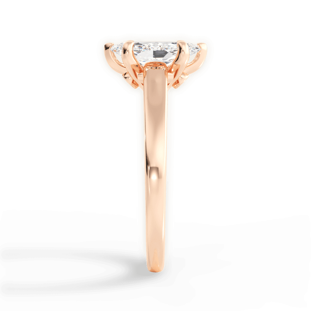 14kt Rose Gold/18kt Rose Gold/marquise/side