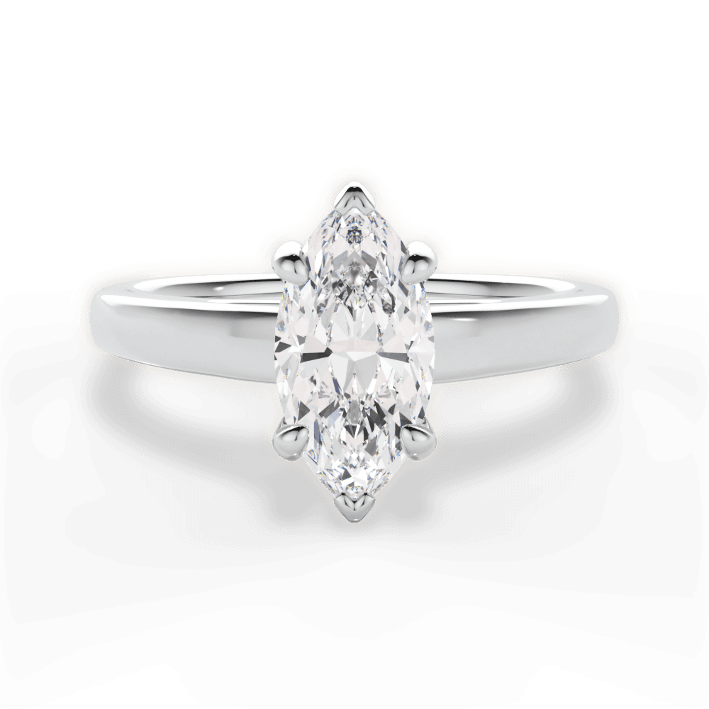 14kt White Gold/18kt White Gold/Platinum/marquise/top