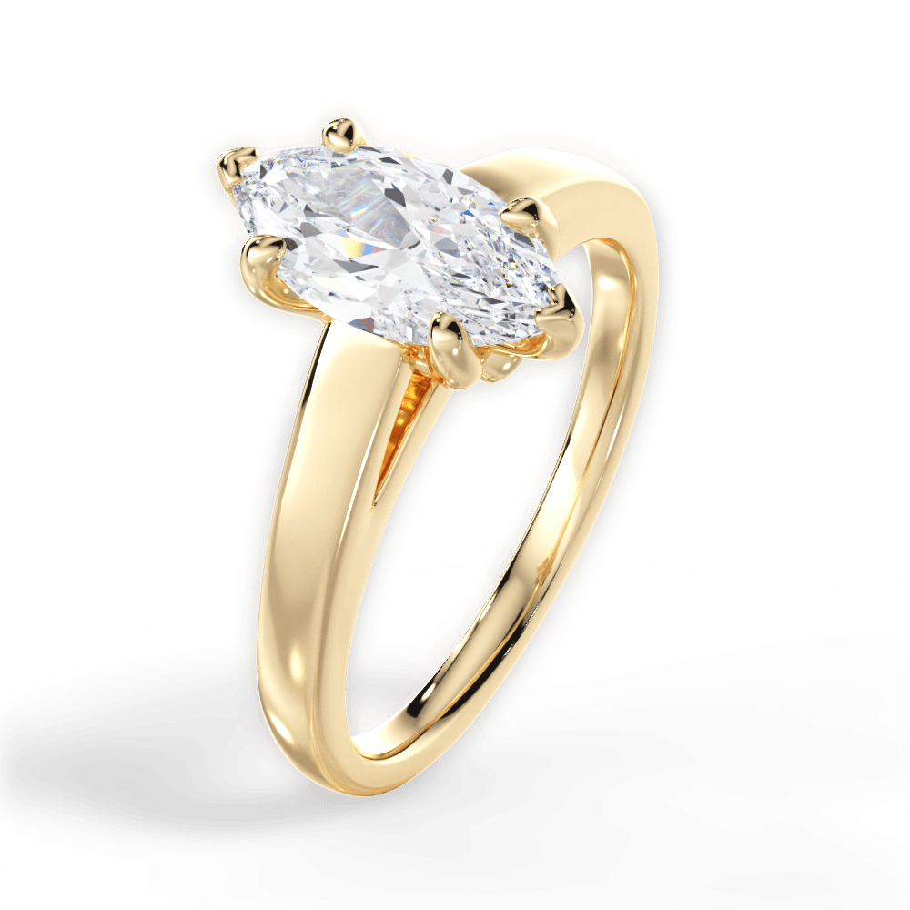 14kt Yellow Gold/18kt Yellow Gold/marquise/perspective