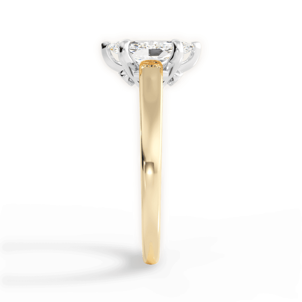 14kt Yellow Gold/18kt Yellow Gold/marquise/side