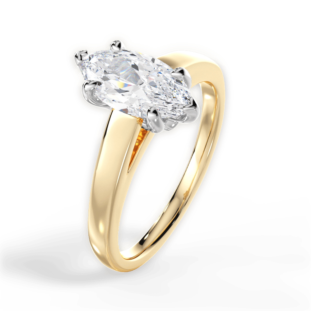 14kt Yellow Gold/18kt Yellow Gold/marquise/perspective