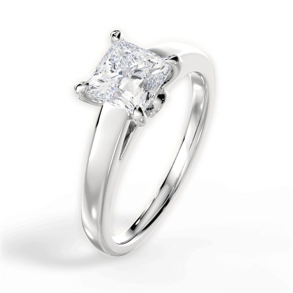 14kt White Gold/18kt White Gold/Platinum/princess/perspective